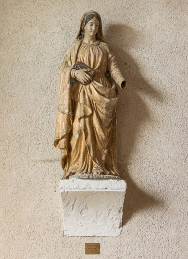 Sainte tenant un livre. © Région Bourgogne-Franche-Comté, Inventaire du patrimoine