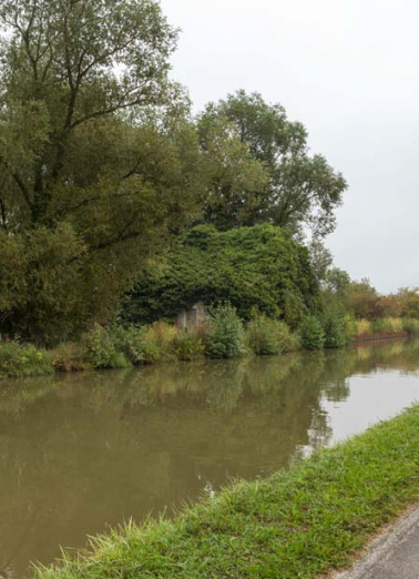 Ancienne maison éclusière, envahie par la végétation. © Région Bourgogne-Franche-Comté, Inventaire du patrimoine