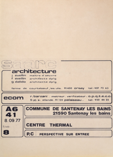 Projet de centre thermal. © Région Bourgogne-Franche-Comté, Inventaire du patrimoine Projet de centre thermal. © Région Bourgogne-Franche-Comté, Inventaire du patrimoine