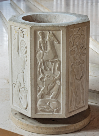  fonts baptismaux bas-relief © Région Bourgogne-Franche-Comté, Inventaire du patrimoine