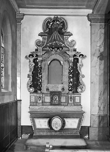 Vue d'ensemble de l'autel-retable latéral gauche. © Région Bourgogne-Franche-Comté, Inventaire du patrimoine