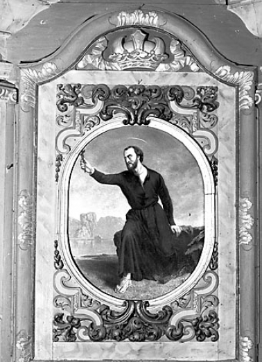 Peinture du retable droit. © Région Bourgogne-Franche-Comté, Inventaire du patrimoine