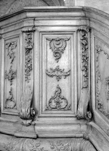 Détail : un petit panneau de la cuve, pan Ouest. © Région Bourgogne-Franche-Comté, Inventaire du patrimoine