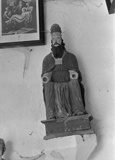Statue de saint Pierre, bois, XVIIe siècle : vue de face © Région Bourgogne-Franche-Comté, Inventaire du patrimoine