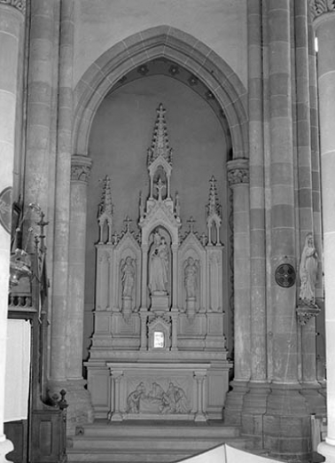 Vue de l'autel-retable latéral droit. © Région Bourgogne-Franche-Comté, Inventaire du patrimoine