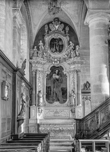 Vue d'ensemble de l'autel-retable latéral gauche. © Région Bourgogne-Franche-Comté, Inventaire du patrimoine