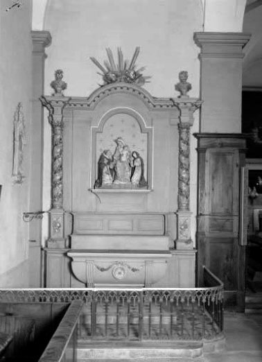 Vue d'ensemble de l'autel-retable latéral gauche. © Région Bourgogne-Franche-Comté, Inventaire du patrimoine