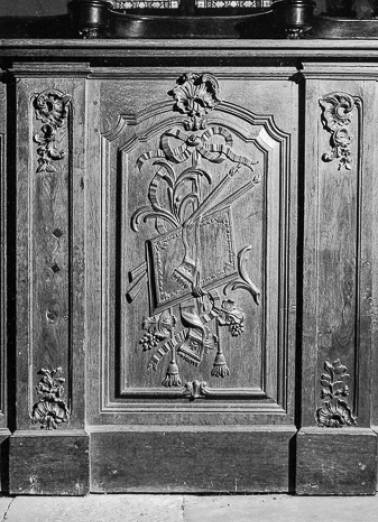 Devant de stalles : l'Evangile. © Région Bourgogne-Franche-Comté, Inventaire du patrimoine