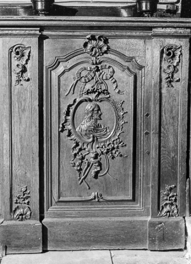 Devant de stalles : Christ. © Région Bourgogne-Franche-Comté, Inventaire du patrimoine