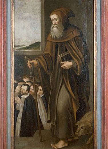 Panneau : saint Antoine et des donateurs. © Région Bourgogne-Franche-Comté, Inventaire du patrimoine