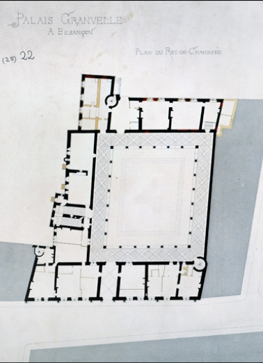 Plan du rez-de-chaussée. © Région Bourgogne-Franche-Comté, Inventaire du Patrimoine Plan du rez-de-chaussée. © Région Bourgogne-Franche-Comté, Inventaire du Patrimoine