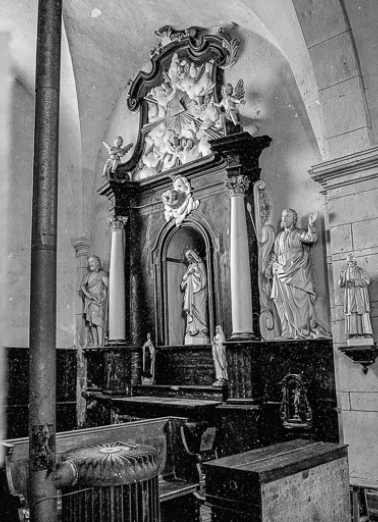 Vue générale de l'autel-retable latéral gauche. © Région Bourgogne-Franche-Comté, Inventaire du patrimoine