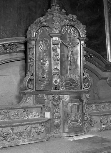 Tabernacle : vue de trois quart gauche. © Région Bourgogne-Franche-Comté, Inventaire du patrimoine