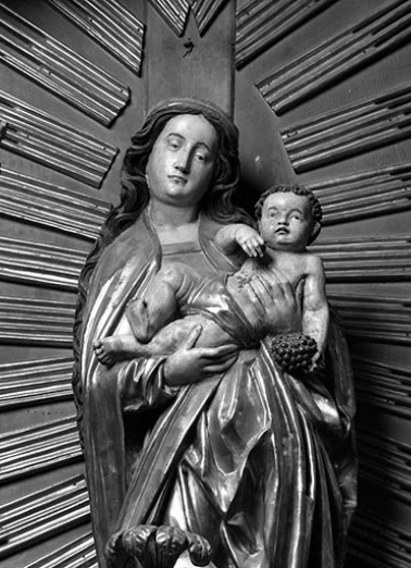 Vierge à l'Enfant, vue à mi-corps de face. © Région Bourgogne-Franche-Comté, Inventaire du patrimoine