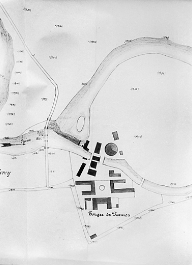 Ancienne usine à fer de Pesmes. Demande du sieur Jouclard en révision de règlement. Plan général. © Région Bourgogne-Franche-Comté, Inventaire du patrimoine