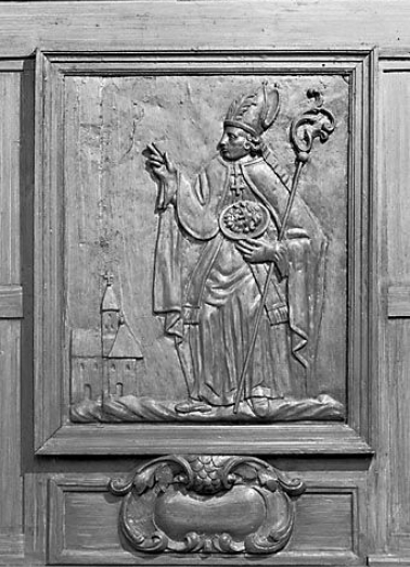 Détail : bas-relief saint Marcellin. © Région Bourgogne-Franche-Comté, Inventaire du patrimoine Détail : bas-relief saint Marcellin. © Région Bourgogne-Franche-Comté, Inventaire du patrimoine