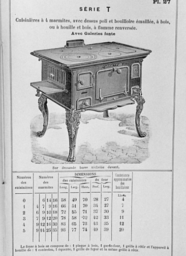 Catalogue des productions : cuisinière à 4 marmites. © Région Bourgogne-Franche-Comté, Inventaire du patrimoine
