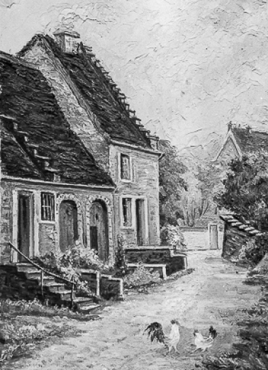 Fermes situées rue des Guichard : façades antérieures vue de trois quarts gauche. © Région Bourgogne-Franche-Comté, Inventaire du patrimoine