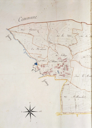 Plan cadastral. © Région Bourgogne-Franche-Comté, Inventaire du patrimoine