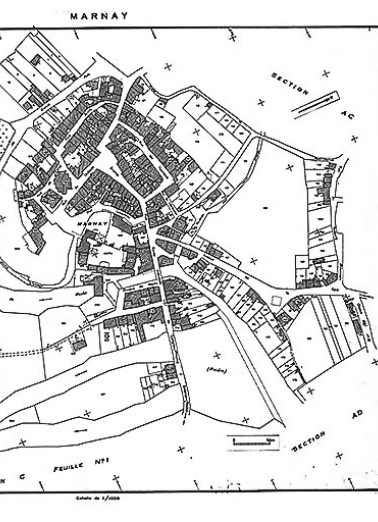 Extrait du cadastre de 1961, section AB. © Région Bourgogne-Franche-Comté, Inventaire du patrimoine