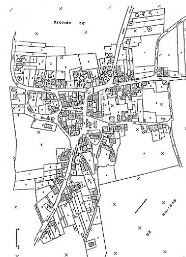 Extrait du cadastre de 1971, section AB. © Région Bourgogne-Franche-Comté, Inventaire du patrimoine
