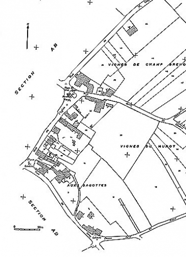 Extrait du cadastre de 1961, section AC. © Région Bourgogne-Franche-Comté, Inventaire du patrimoine