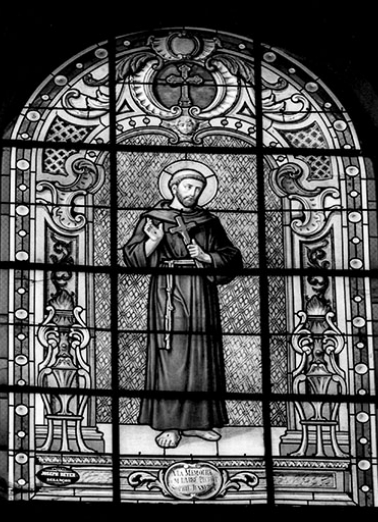 Baie n° 105 : saint François d'Assise. © Région Bourgogne-Franche-Comté, Inventaire du patrimoine