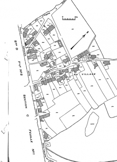 Plan avec la position des fermes repérées et sélectionnées. © Région Bourgogne-Franche-Comté, Inventaire du patrimoine