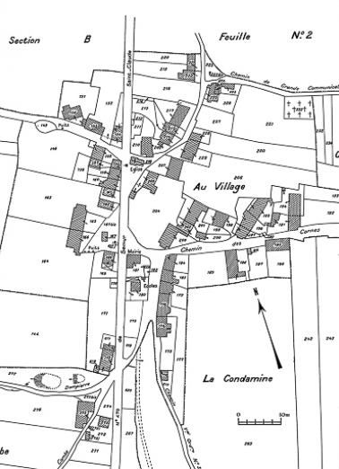 Plan cadastral : 1951, B3. échelle 1/1250. © Région Bourgogne-Franche-Comté, Inventaire du patrimoine