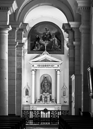 Vue d'ensemble de l'autel-retable droit. © Région Bourgogne-Franche-Comté, Inventaire du patrimoine