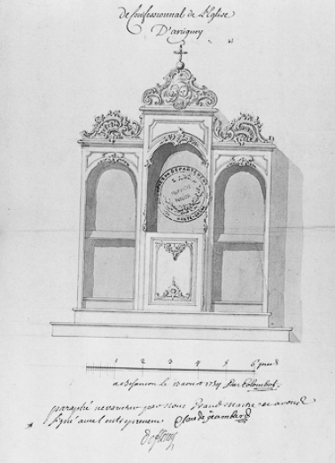 Dessin de Charles Colombot. © Région Bourgogne-Franche-Comté, Inventaire du patrimoine