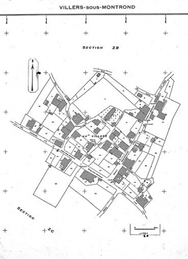 Plan cadastral, 1969, section AB, échelle 1 : 1000. © Région Bourgogne-Franche-Comté, Inventaire du patrimoine