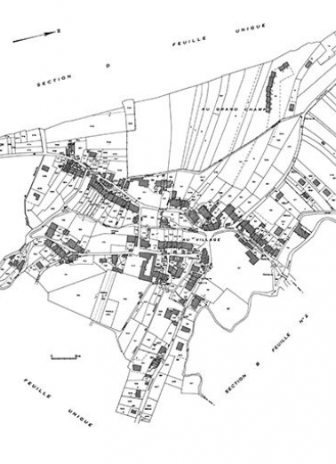 Cadastre : 1979 E (feuille unique). © Région Bourgogne-Franche-Comté, Inventaire du patrimoine