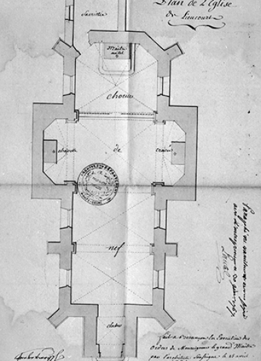 Plan de l'église. © Région Bourgogne-Franche-Comté, Inventaire du patrimoine