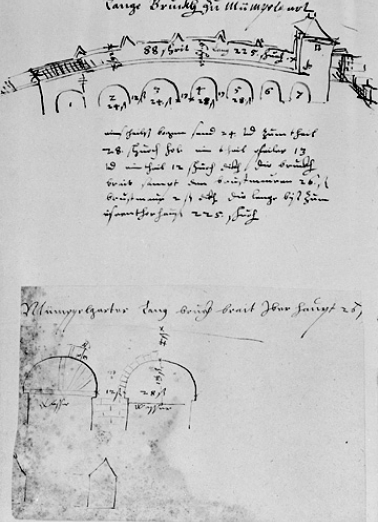 Lange Brückh zu Mümpelgart [Grand Pont de Montbéliard], vers 1600. © Région Bourgogne-Franche-Comté, Inventaire du patrimoine