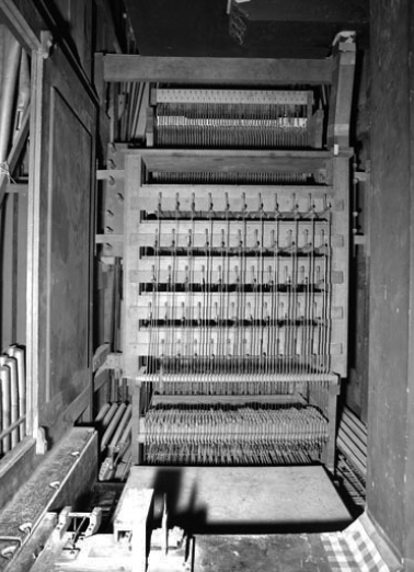 Mécanique de la machine pneumatique Barker. © Région Bourgogne-Franche-Comté, Inventaire du patrimoine