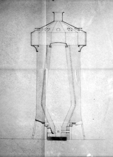 Coupe d'un haut-fourneau au coke. © Région Bourgogne-Franche-Comté, Inventaire du patrimoine