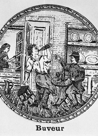 Figure mobile : le buveur. © Région Bourgogne-Franche-Comté, Inventaire du patrimoine Figure mobile : le buveur. © Région Bourgogne-Franche-Comté, Inventaire du patrimoine