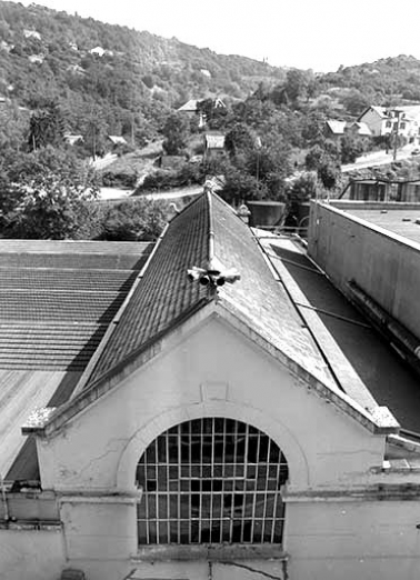 Chaufferie vue depuis le bâtiment de la 1ère filature tergal [TF1]. © Région Bourgogne-Franche-Comté, Inventaire du patrimoine