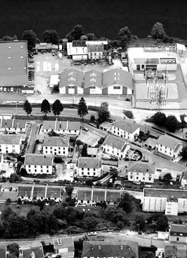 Vue aérienne de la cité ouvrière, depuis le nord-est. © Région Bourgogne-Franche-Comté, Inventaire du patrimoine