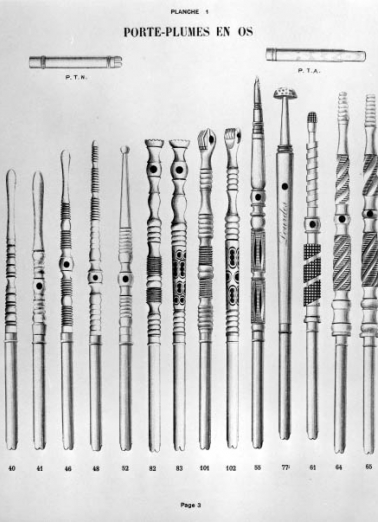 Porte-plumes en os. © Région Bourgogne-Franche-Comté, Inventaire du patrimoine