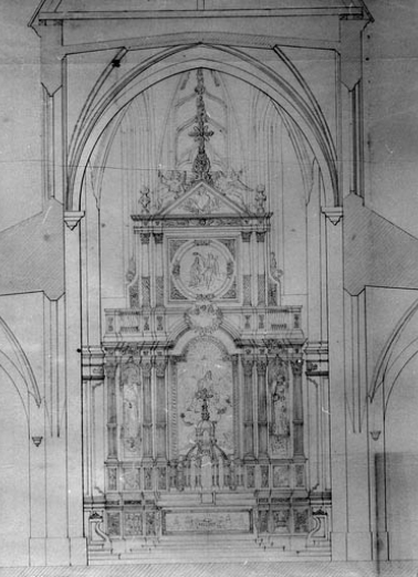 Intérieur : l'abside et l'autel. © Région Bourgogne-Franche-Comté, Inventaire du patrimoine