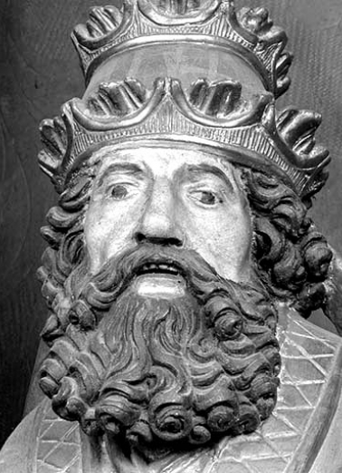 Saint Pierre : tête, vue de face. © Région Bourgogne-Franche-Comté, Inventaire du patrimoine