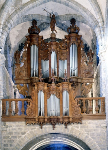 Grand orgue, vu de face, après restauration. © Région Bourgogne-Franche-Comté, Inventaire du patrimoine