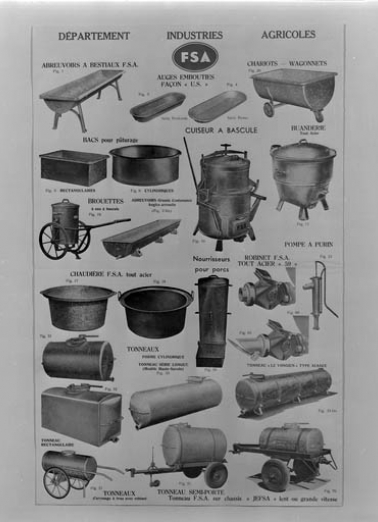 Partie gauche de l'affiche : département industries agricoles. © Région Bourgogne-Franche-Comté, Inventaire du patrimoine