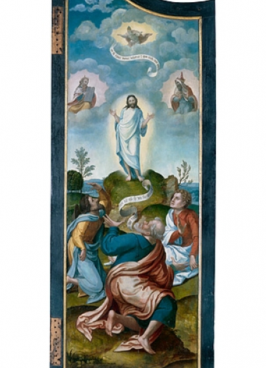 Face externe du volet droit : la Transfiguration (après restauration). © Région Bourgogne-Franche-Comté, Inventaire du patrimoine