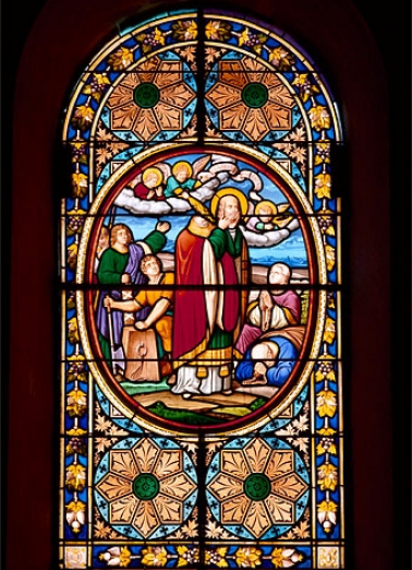 Baie 6 : saint Denis céphalophore. © Région Bourgogne-Franche-Comté, Inventaire du patrimoine