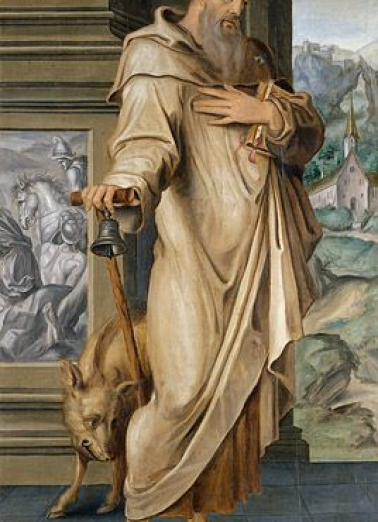 Volet gauche : saint Antoine. © Région Bourgogne-Franche-Comté, Inventaire du patrimoine