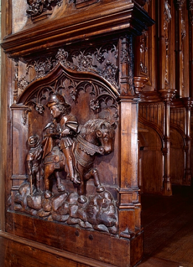 Deuxième jouée haute : La Charité de saint Martin. © Région Bourgogne-Franche-Comté, Inventaire du patrimoine