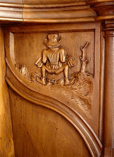 Parclose à gauche de la onzième stalle haute. © Région Bourgogne-Franche-Comté, Inventaire du patrimoine